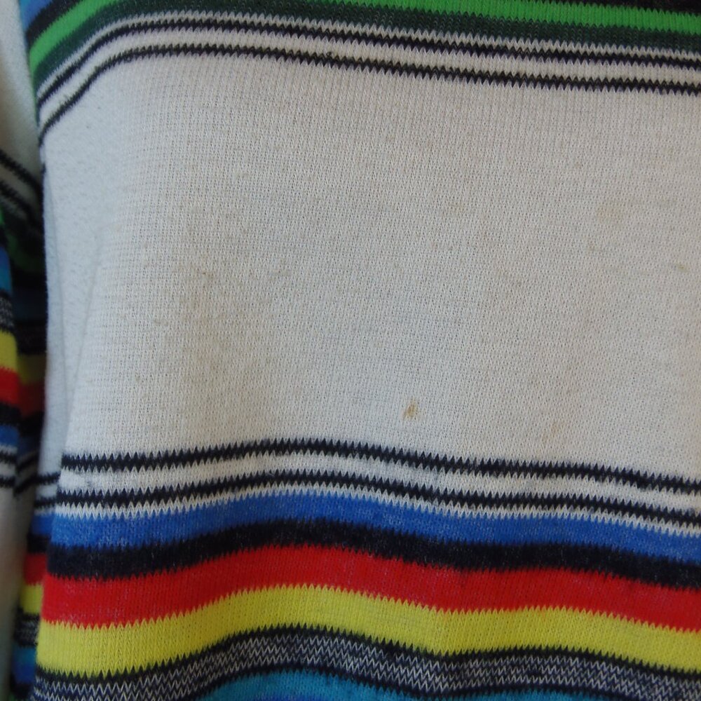 Vintage Union Made Sears Sz Med Rainbow Striped Square Neck Tunic - Picture 6 of 9